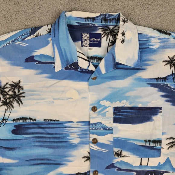 Bullhead Island Series Shirt Mens XL‎ Blue Hawaiian Tropical Beach Button - Picture 3 of 12